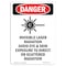 Signmission OSHA Sign, Invisible Laser Radiation, 14in X 10in Decal, 10" W, 14" H, Portrait, OS-DS-D-1014-V-1377 OS-DS-D-1014-V-1377 - alternate 1
